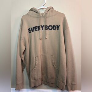 Beige Logic Hoodie with 'EVERYBODY' Print